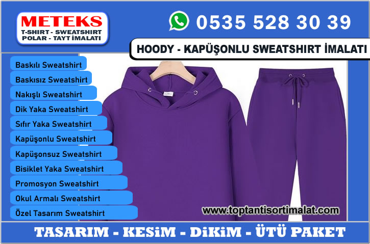 Kapşonlu Sweatshirt İmalatı